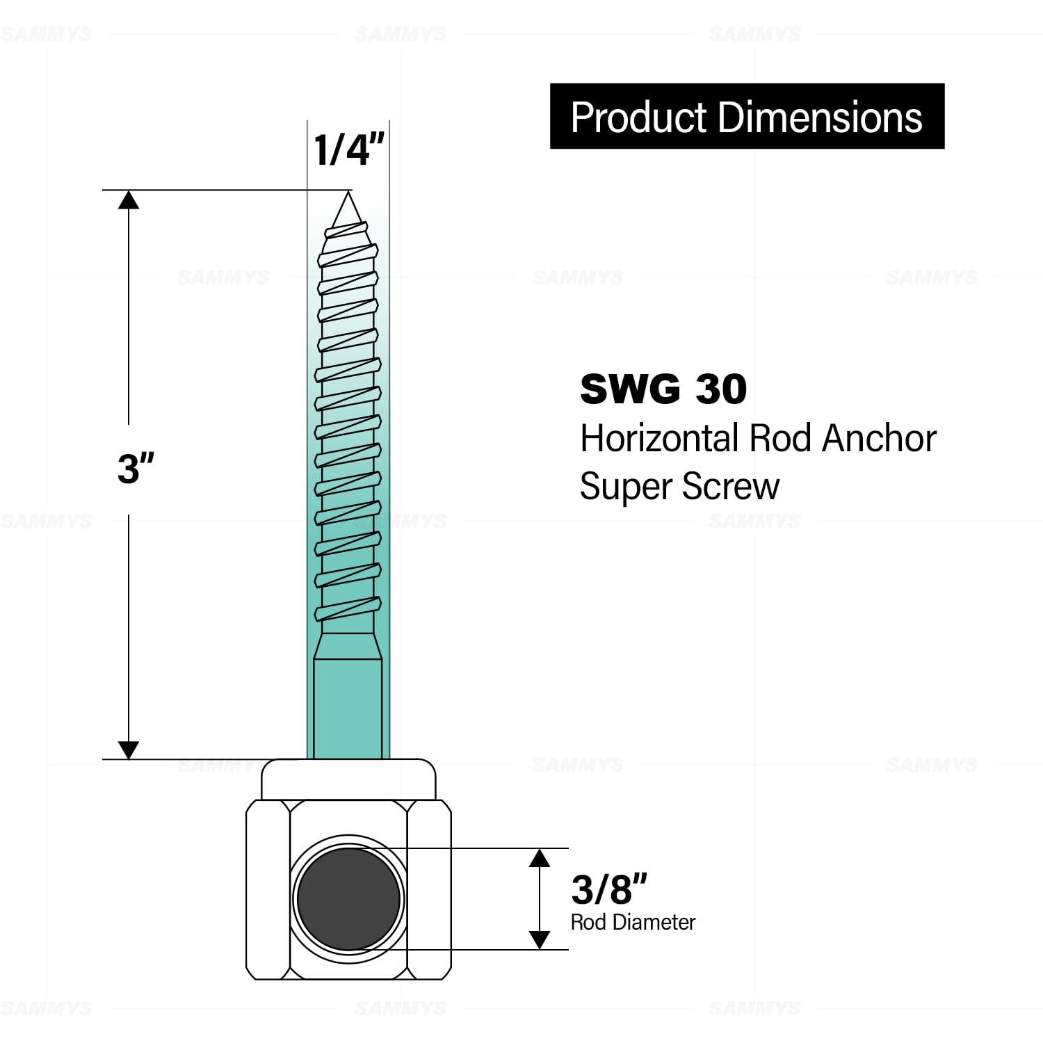 Amazon.com: Sammys 8023925-25 1/4 x 3'' Horizontal Rod Anchor